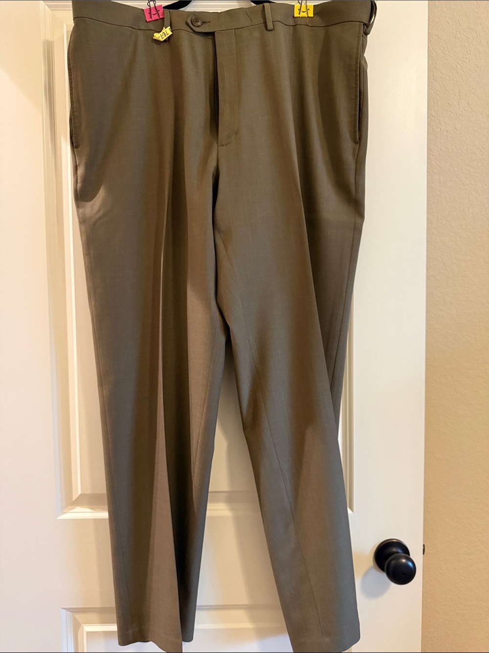 Haggar Olive Dress Pants - Classic Flat Front